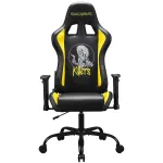 Subsonic SA5609-IM1 Pro Iron Maiden Killers kėdė žaidėjams, 3D porankiai, dirbtinė oda, atlenkiama 90&deg;&ndash;135&deg;, iki 120 kg, juoda su geltonu siuvinėjimu