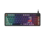 Klaviatūra MSI Forge GK110 &ndash; pilno dydžio (100%), USB laidinė, QWERTY JAV anglų, membraninė, RGB foninis ap&scaron;vietimas, 97 klavi&scaron;ai, juoda