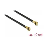 DeLOCK 89642 koaksialinis antenos kabelis, MHF4/HSC ki&scaron;tukas (kampinis) &ndash; MHF4/HSC ki&scaron;tukas (kampinis), 1,13, 0,1 m, juodas