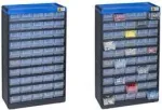 allit VarioPlus Pro 53/100 464660 smulkių dalių laikymo magazinas, mėlynas/juodas