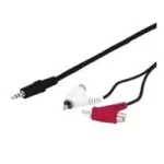 Wentronic Goobay 3,5 mm lizdo / RCA adapterio kabelis, juodas, 1,5 m - 3,5 mm ki&scaron;tukas (3 kontaktai, stereo) > 2x RCA ki&scaron;tukas (audio kairė/de&scaron;inė) (50213)