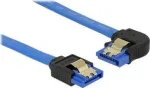 DeLOCK 84983 SATA 6 Gb/s jungiamasis kabelis, tiesus lizdas ir kairinis kampinis lizdas, fiksuojamas, 0,2 m, mėlynas