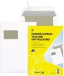 Vokas siuntimui MAILmedia baltas su kartonine nugarėle ir langu, lipnus, 120 g/m&sup2;