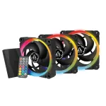 ARCTIC BioniX P120 A-RGB 120 mm korpuso ventiliatorius, 3 vnt., juodas