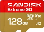 SanDisk Extreme Go microSDXC 128 GB, UHS-I U3 V30 A2, Read 240 MB/s, Write 120 MB/s, SDSQXGN-128G-GN6MN