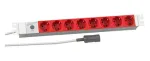 EFB Elektronik Koop PROFIversal Maitinimo Juosta (montuojama į stelažą) - 8 x Schuko lizdai, IEC C14 įvadas, 250 V, 10 A, 2500 W, 1U, juoda