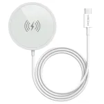 PEDEA belaidis magnetinis įkroviklis 15W - USB-C, sidabrinis/baltas