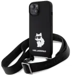 Karl Lagerfeld KLHCP15SSCBSCNK iPhone 15 / 14 / 13 6.1 Hardcase Black Crossbody Silicone Choupette