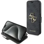 Guess GUBKP15L4GMGGR iPhone 15 Pro 6,1 inch Grey Book Case 4G Metal Logo