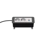 Kindermann CP Office Desk 3fa 2xStr 1xUSBPD stalo jungčių blokas (7550000132)