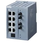 Siemens SCALANCE XB108-2 nevaldomas pramoninis Ethernet jungiklis, 8 RJ45 + 2 SC daugiamodis &scaron;viesolaidis, DIN bėgelis