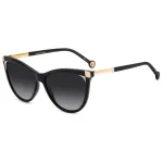 CAROLINA HERRERA Moteri&scaron;ki Akiniai Nuo Saulės HER0141SKDX - Kietas Acetatinis Rėmas, Gradientiniai Lę&scaron;iai, UV400 Apsauga, 57mm