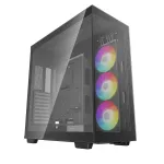 DeepCool CH780 Full Tower žaidimų PC korpusas, E-ATX, &scaron;oninis grūdinto stiklo langas, be PSU, juodas