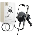 TECH-PROTECT MM15W-V5 Magnetic MagSafe Stable Vent Car Mount Wireless Charger 15W Black/Black