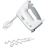 Rankinis plaktuvas Bosch MFQ36400 &ndash; 450 W, 5 greičiai, turbo, 1,3 m laidas, pilkai baltas