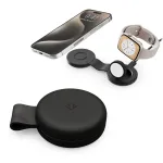 Twelve South ButterFly SE 2-in-1 Qi2 MagSafe įkroviklis, skirtas iPhone ir Apple Watch, juodos spalvos