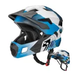 ROCKBROS TS-61 vaiki&scaron;kas transformuojamas dviračio &scaron;almas su nuimamu smakro apsaugu, S dydis (48&ndash;54 cm), mėlynas