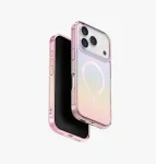 UNIQ Iridescia MagClick įkrovimo dėklas, skirtas iPhone 17 Pro &ndash; Pink Prism