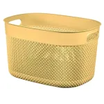 CURVER Filo L 18L saugojimo pintinė geltona 38x28x22cm pintos rotango imitacija