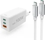 Hama USB-C greitasis įkroviklis su USB-C kabeliu, 100W Power Delivery, 1,5 m, baltas 00200027