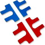 G&Uuml;DE 7920 19 colių priekinės etiketės raudonos/mėlynos (4 vnt.)