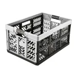 keeeper Profi Folding Box ben sulankstoma dėžė, 45 L, Light Silver &ndash; keliamoji galia 50 kg, sulankstoma ir sukraunama, taupi erdvę, su mink&scaron;tomis rankenomis, PP/TPE, 54 x 37 x 28 cm