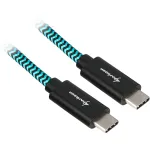 Sharkoon USB 3.2 Gen 2 laidas USB-C ki&scaron;tukas > juoda/&scaron;viesiai mėlyna 1 metras - Laidas - Skaitmeniniai/Duomenys