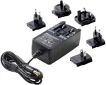 Dehner Elektronik fiksuotos įtampos ki&scaron;tukinis maitinimo &scaron;altinis 24V/DC 1A 24W su UK, USA ir Australijos adapteriais (27476)