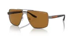 Armani Exchange AX2037S 600383 vyri&scaron;ki poliarizuoti pilotiniai akiniai nuo saulės, matiniai juodi/pilki, 60mm