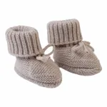 Lodger Slipper Folklore merino vilnos kūdikių &scaron;lepetės, smėlio spalvos, 0-6 mėn.