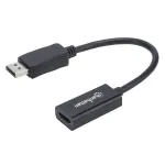 Manhattan DisplayPort 1.1 į HDMI adapterio kabelis, 1080p@60Hz, Ki&scaron;tukas į Lizdą, Juodas, 15 cm, DP su fiksatoriumi, Ne dvikryptis, Trejų metų garantija