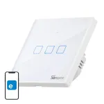 Sieninis i&scaron;manusis &scaron;viesos jungiklis Sonoff T2 EU TX 3 kanalų Wi‑Fi + RF 433
