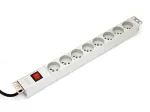 DIGITUS Professional A-19-STRIP-2-IMP &ndash; maitinimo paskirstymo blokas (PDU) 1U, 8x ki&scaron;tukinių lizdų, 1,8 m laidas, baltas
