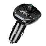 USAMS US-CC115 C21 automobilinis FM siųstuvas su dvigubu USB įkrovikliu, Bluetooth 5.0, 3,4 A, juodas