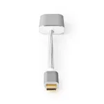 Vaizdo kabelio adapteris Nedis CCTB64480AL02 0,2 m USB Type-C DisplayPort sidabrinis