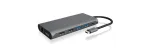ICY BOX IB-DK4050-CPD vielinė USB 3.2 Gen 1 (3.1 Gen 1) Type-C dokavimo stotelė, antracitinė