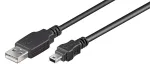 Microconnect USBAMB52 USB 2.0 kabelis 1,8 m USB A &ndash; Mini-USB B juodas