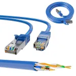 Tinklinis kabelis Extralink LAN Patchcord Kat.6A RJ-45 Cat6a 5m mėlynas
