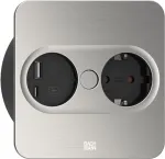 Įleidžiamas ki&scaron;tukinis lizdas Type F + USB A + USB C Bachmann 946.005 Nerūdijantis plienas