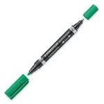 Staedtler Lumocolor Duo Fine/Bullet Tip nuolatinis markeris žalias