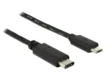 USB kabelis DeLOCK 0,5 m USB 2.0-C &ndash; Micro-USB B juodas