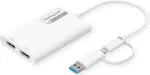 ROLINE USB Type C / USB A vaizdo adapteris - Dual HDMI 4K60 ST/BU (12.03.3206)