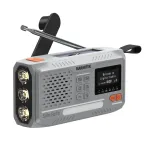 Ne&scaron;iojamas sukamasis radijas Marmitek RESQ 100 &ndash; DAB/DAB+/FM, 3 W, LCD, USB‑C, 3,5 mm lizdas, &scaron;viesiai pilkas