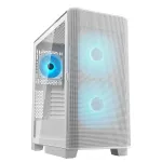COUGAR Airface FLO ARGB White Midi Tower korpusas &mdash; 2x180mm priekyje, 1x120mm gale, 2.5/3.5 colio HDD, 240&times;480&times;509 mm