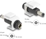 DeLOCK Keystone modulis DC 5,5 x 2,5 mm moteri&scaron;kas&ndash;vyri&scaron;kas baltas