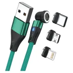USB kabelis RealPower MagneticCharge3 1 m USB A žalias