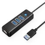 USB &scaron;akotuvas ORICO PW3UR-U3 3x USB 3.0 + RJ45 Ethernet prievadas