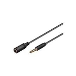 Wentronic Goobay 3,5 mm lizdo ilginimo laidas, juodas, 1 m - ki&scaron;tukas 3,5 mm (4 kontaktai, stereo) > lizdas 3,5 mm (4 kontaktai, stereo) (62477)