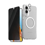 PanzerGlass apsauginis rinkinys Flagship 3-in-1: dėklas, privatumo grūdintas stiklas, fotoaparato lę&scaron;ių apsauga, skirta Samsung Galaxy S25 Edge