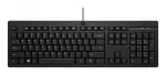 Pilno dydžio laidas klaviatūra HP 125 &mdash; USB, 1,8 m kabelis, juoda